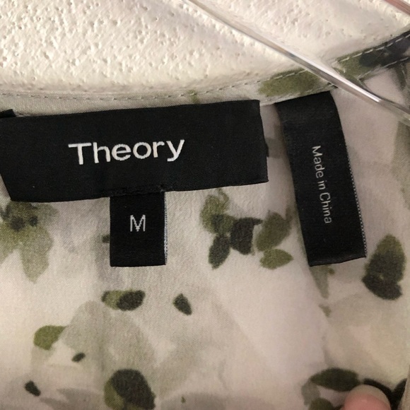 Theory Silk Sleeveless Kalstinn Top Spring Green Floral Size Medium - Picture 8 of 13